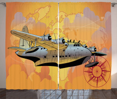 Retro Seaplane Curtain