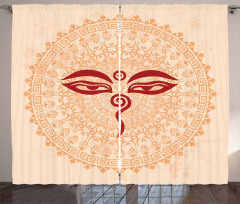 Oriental Mandala Ancient Zen Curtain