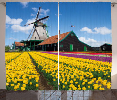 Dutch Tulips Country Curtain