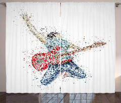 Guitarist Dots Curtain