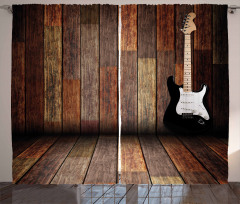 Guitar Wood Room Curtain