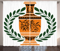 Greek Vase Laurel Curtain