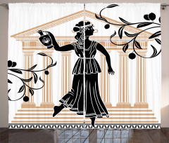 Greek Woman and Amphora Curtain