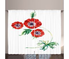 Red Watercolors Curtain