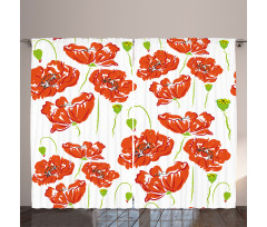 Doodle Poppies Curtain