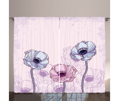 Retro Buds Field Curtain