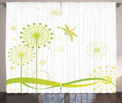 Spring Dandelion Art Curtain