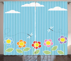 Daisy Bloom Cartoon Curtain