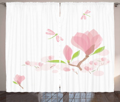Soft Magnolia Leaves Curtain