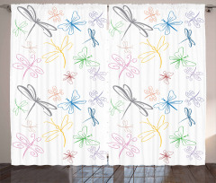 Doodle Style Bugs Curtain