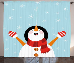Santa Snowflakes Joy Curtain