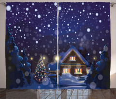 Winter Night House Curtain