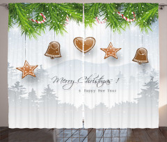 Gingerbread Fir Tree Curtain