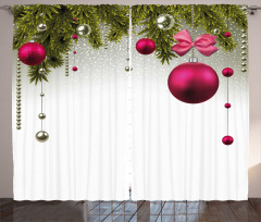 Vivid Fir Twigs Balls Curtain