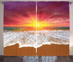 Vivid Coastal Scenery Curtain