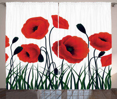 Digital Drawn Flower Curtain