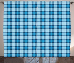 Picnic Tile in Blue Curtain