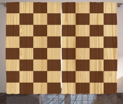 Checkerboard Wooden Curtain
