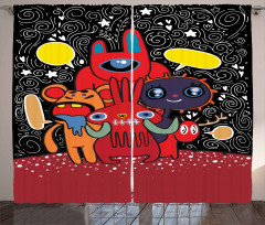 Monster Funny Characters Curtain