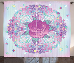 Psychedelic Rose Mandala Curtain