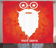 Rock Santa Claus Xmas Curtain