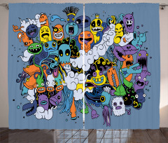 Funky Monsters Society Curtain