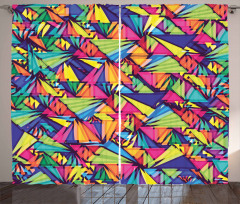 Geometric Triangles Art Curtain