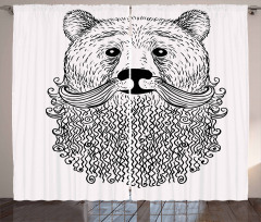 Doodle Bear with Beard Curtain