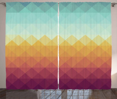 Abstract Checkered Pastel Curtain