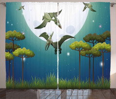 Flying Cartoon Animals Curtain