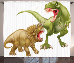 2 Dinosaurs Pattern Curtain