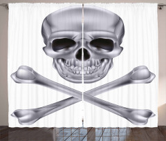Vivid Skull Crossbones Curtain