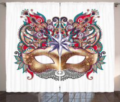 Venetian Ornate Mask Curtain
