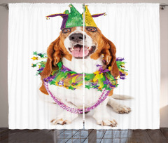 Happy Dog Jester Hat Curtain