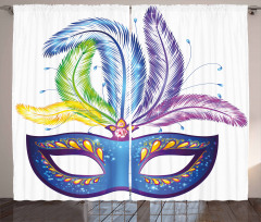 Blue Venetian Mask Curtain