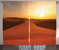 Footprints on Sand Dunes Curtain