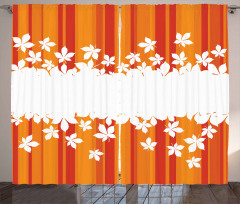Autumnal Colors Stripes Curtain