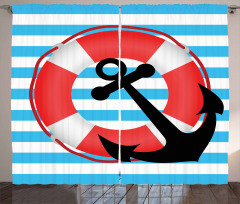 Lifebuoy Anchor Design Curtain