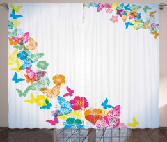 Colorful Butterfly Borders Curtain