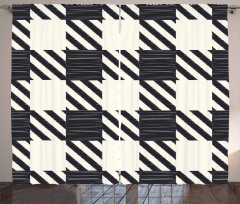 Sketchy Diagonal Stripes Curtain