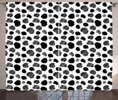 Black and White Dots Curtain