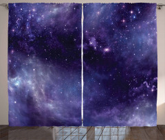 Sky Space Stars Gloomy Curtain