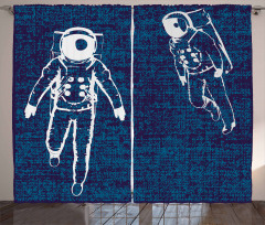 Astronauts Floating Curtain