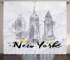 New York Sketch Art Curtain
