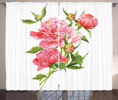 Pink Peonies Bouquet Curtain