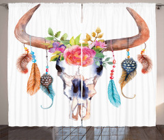 Bull Skull Boho Plant Curtain