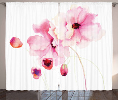 Pink Flower Petals Curtain