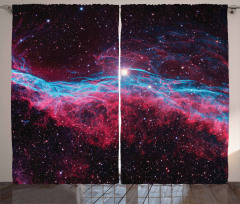 Outer Space Stars Galaxy Curtain