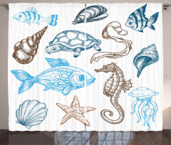 Underwater Marine Life Curtain
