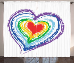 Nested Rainbow Heart Curtain